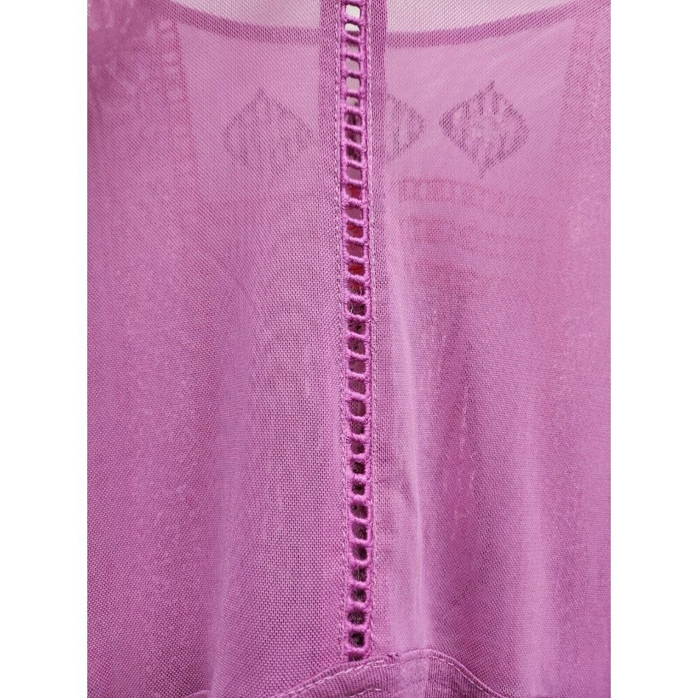 Free People Womens La Cienega Top Small Wisteria Purple Embroidered Sheer BOHO - Picture 12 of 12